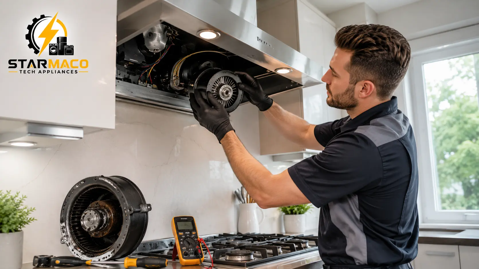 North York range hood repair with blower motor replacement by StarmacoTech Appliances